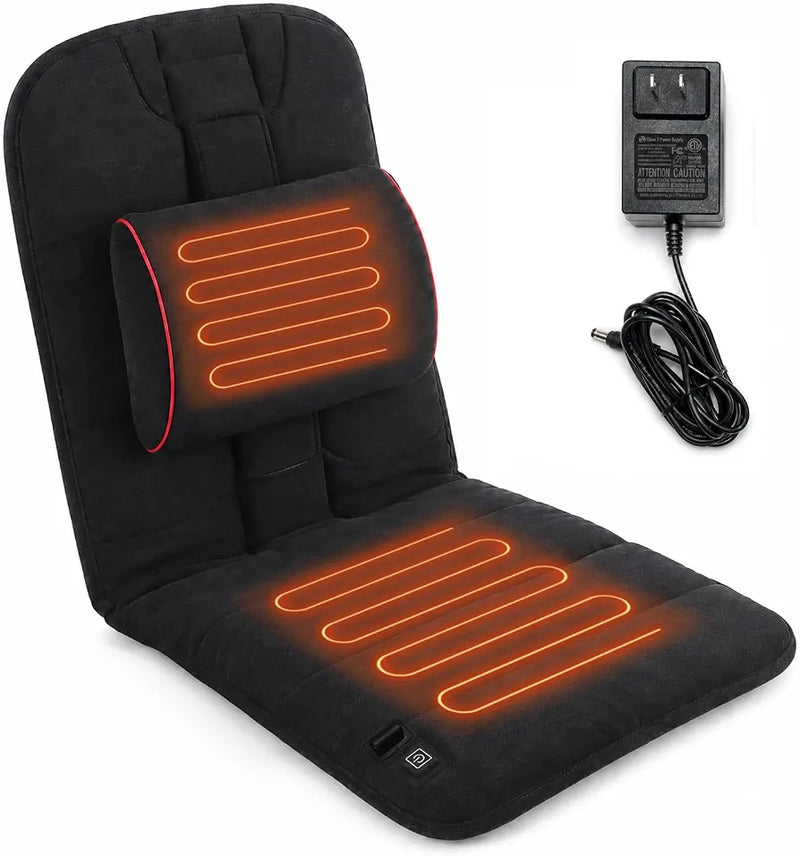 Melissa Heated Office Chair Cushion with Adjustable Lumbar Support and Ergonomic Design