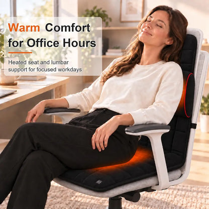 Melissa Heated Office Chair Cushion with Adjustable Lumbar Support and Ergonomic Design
