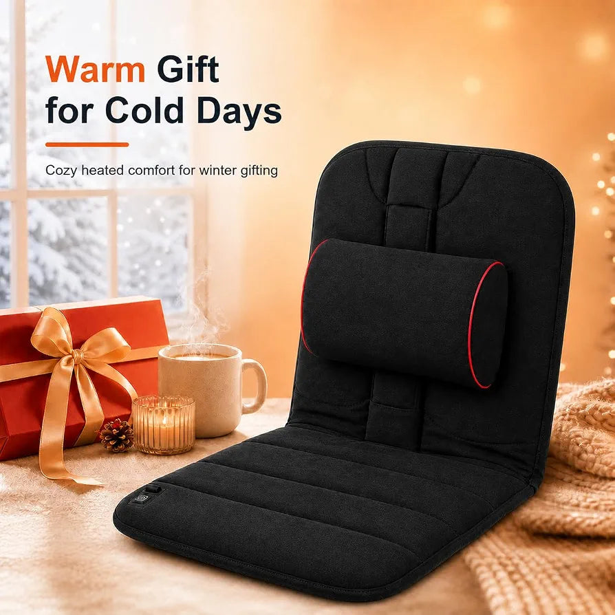 Melissa Heated Office Chair Cushion with Adjustable Lumbar Support and Ergonomic Design