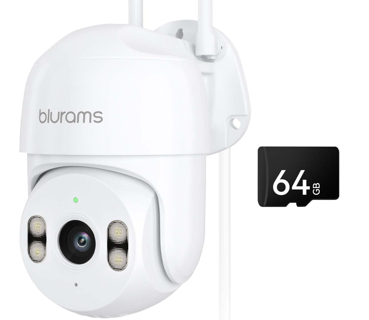 Outdoor Security Camera 2K Wired, 360° Pan Tilt, Color Night Vision