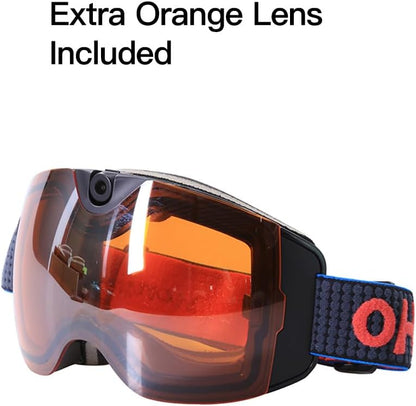 OhO sunshine Smart Ski Goggles, 4K WiFi Camera Snowboard Goggles with UV Protection, Anti Fog(Men/Women)