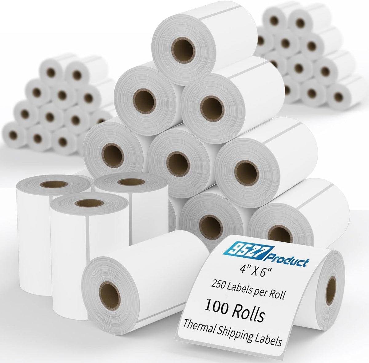 9527 Product Fanfold 4 x 6 Direct Thermal Labels White Perforated Shipping Labels, 500pcs per Stack,1 Stack