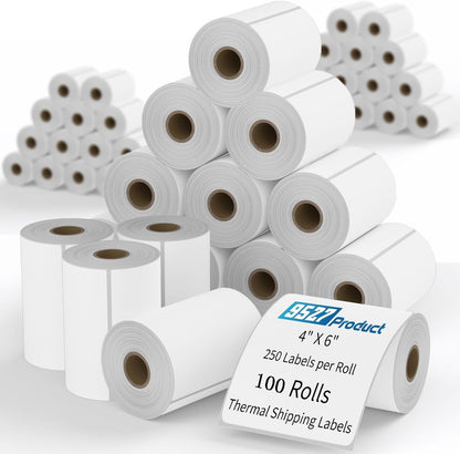 4x6 Thermal Shipping Labels, 500 Fanfold Perforated Labels
