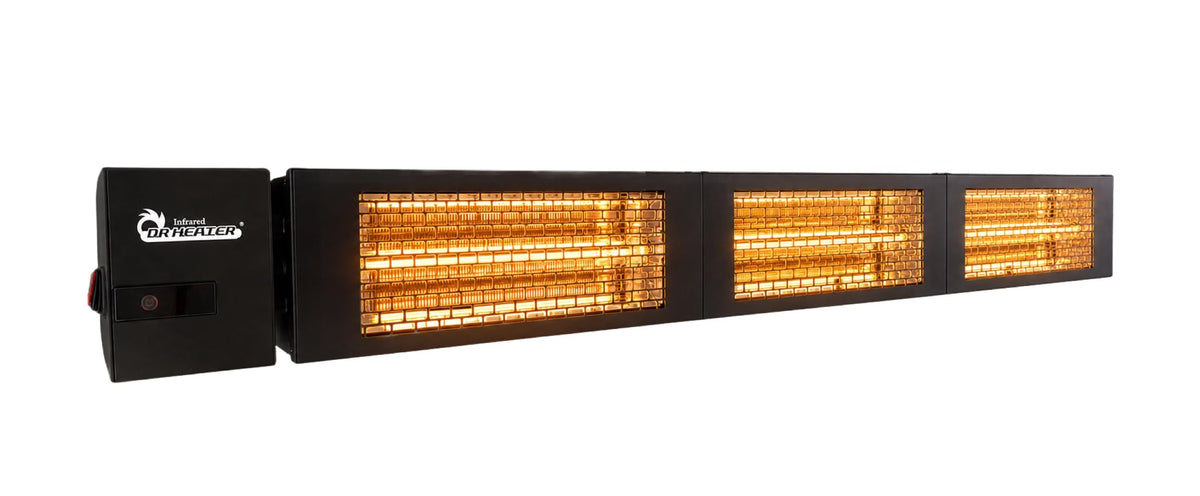 DR. INFRARED HEATER Portable Infrared Indoor and Outdoor Space Heater for Patio, Garage, Commercial & Residential With Remote Control, With Thermostat, Black