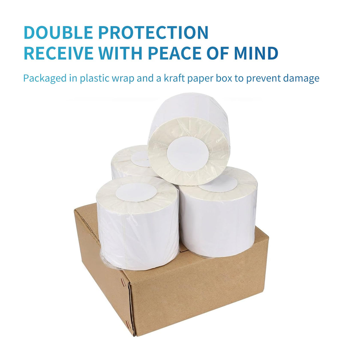 9527 Product Fanfold 4 x 6 Direct Thermal Labels White Perforated Shipping Labels, 500pcs per Stack,1 Stack