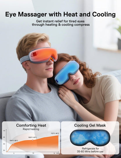 Eye Massager with Heat & Bluetooth Music, Heated Eye Mask