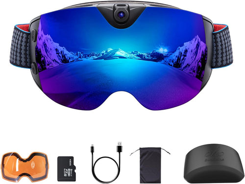 OhO sunshine Smart Ski Goggles, 4K WiFi Camera Snowboard Goggles with UV Protection, Anti Fog(Men/Women)
