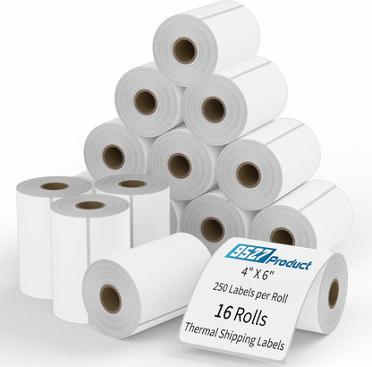 4x6 Thermal Shipping Labels, 500 Fanfold Perforated Labels