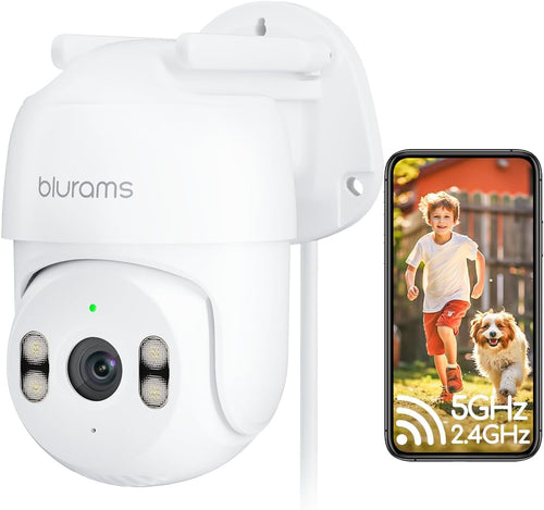 Outdoor Security Camera 2K Wired, 360° Pan Tilt, Color Night Vision