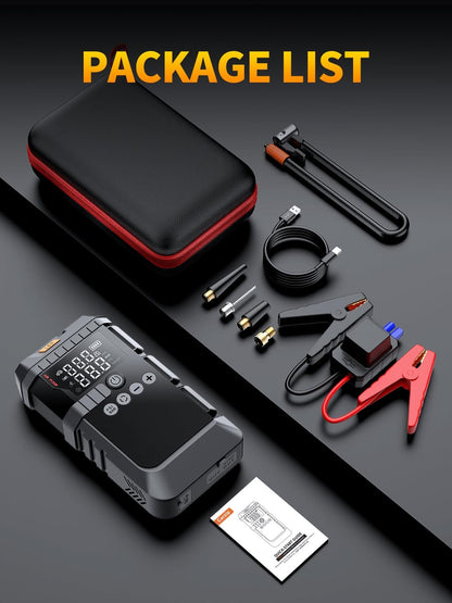 6000A Portable Battery Jump Starter with Air Compressor for Car