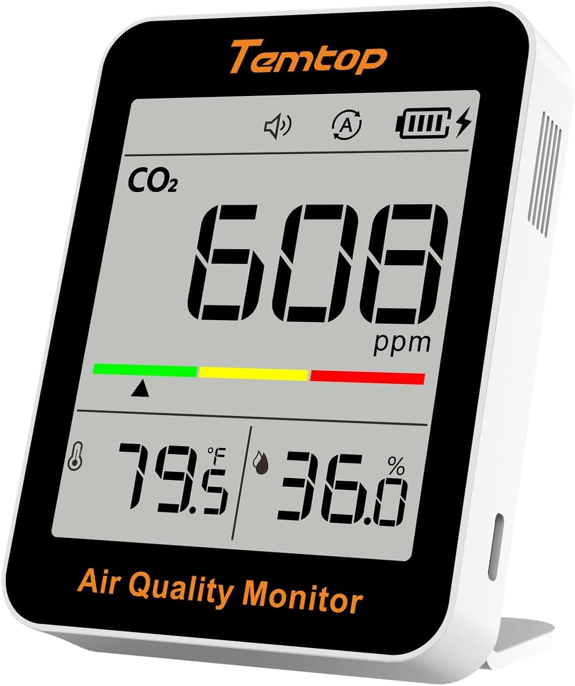CO2 Monitor Indoor Air Quality Meter, Temperature & Humidity