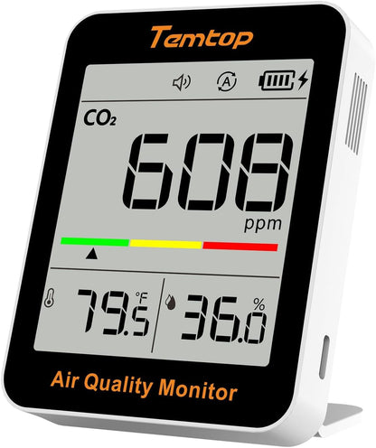 CO2 Monitor Indoor Air Quality Meter, Temperature & Humidity