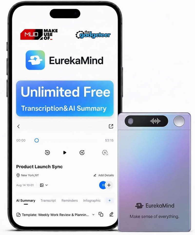 AI Voice Recorder, AI Note Taker, Unlimited Transcription, Lite