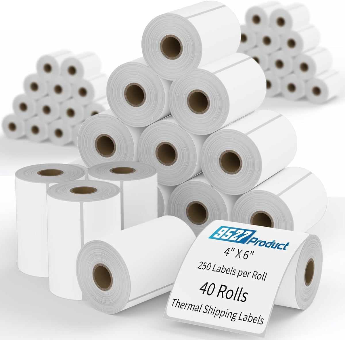 9527 Product Fanfold 4 x 6 Direct Thermal Labels White Perforated Shipping Labels, 500pcs per Stack,1 Stack