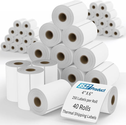 4x6 Thermal Shipping Labels, 500 Fanfold Perforated Labels