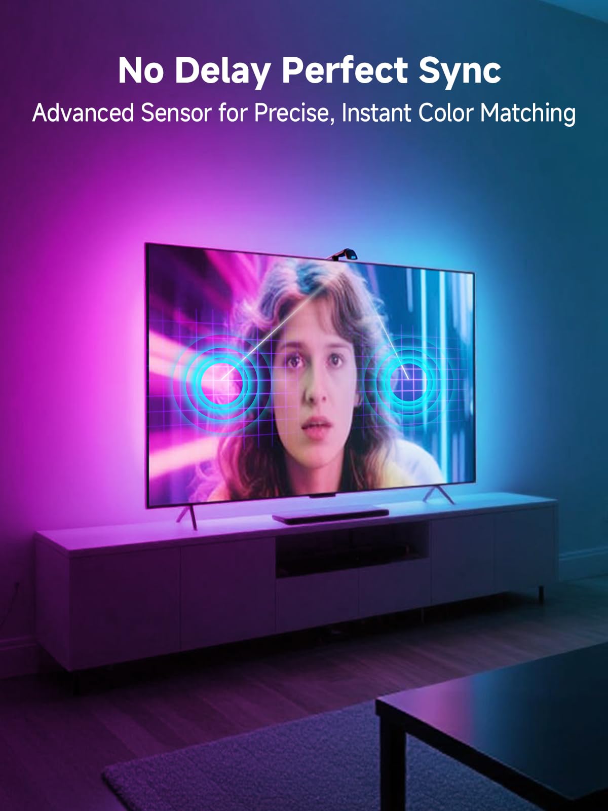 TV Backlight with Camera Sync, 13.7ft LED Strip for 45-65 in TV, App Control