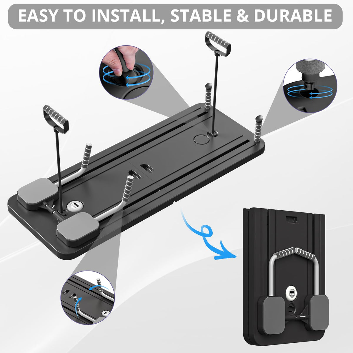 JANUA Pilates Board - Pilates Reformer Set, Multi-Purpose Foldable Pilates Reformer Board for Home, 5 in 1 Pilates Sliding Board