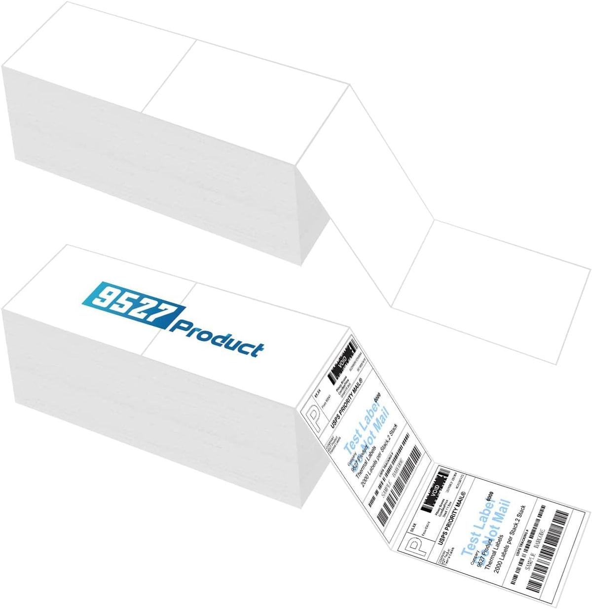 9527 Product Fanfold 4 x 6 Direct Thermal Labels White Perforated Shipping Labels, 500pcs per Stack,1 Stack
