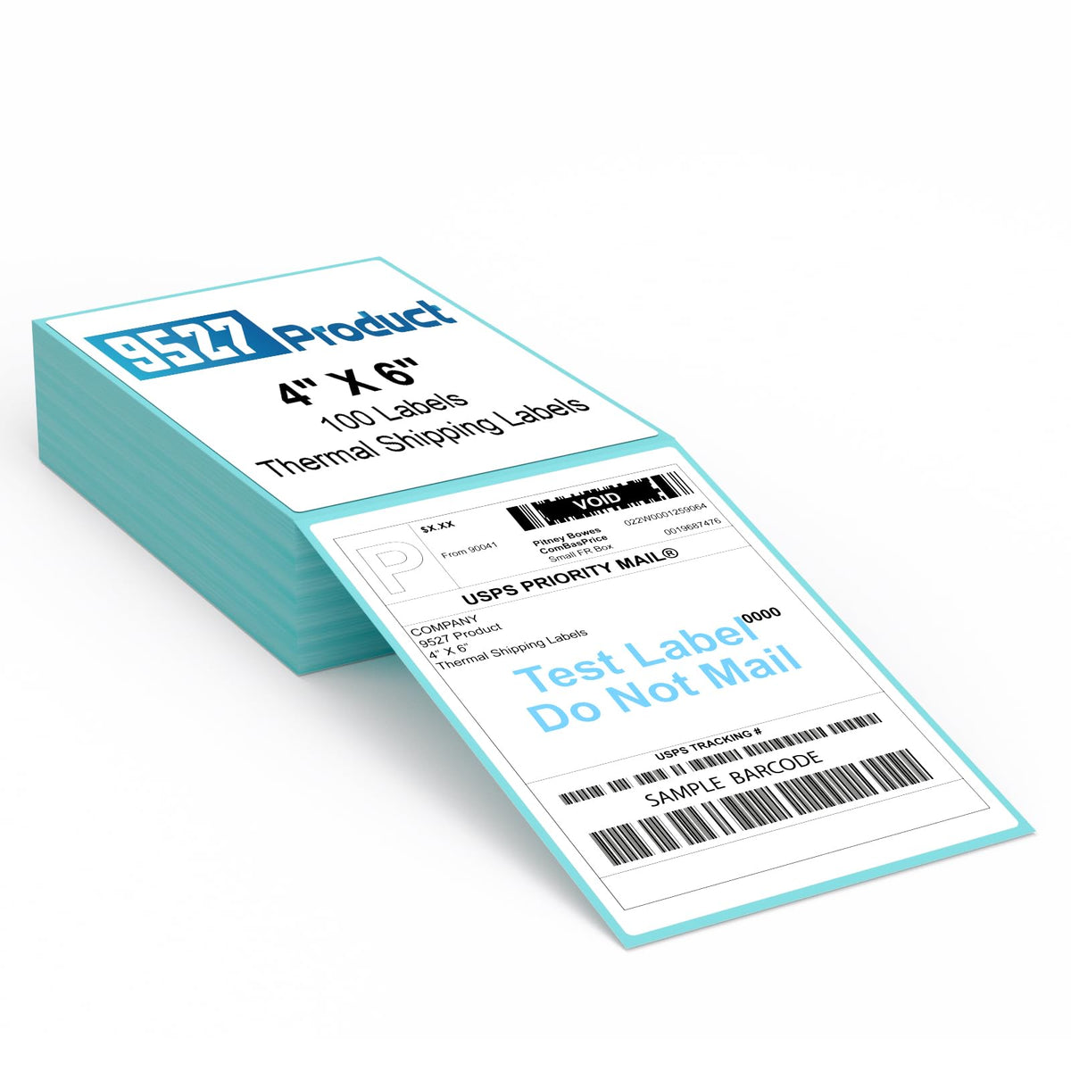 9527 Product Fanfold 4 x 6 Direct Thermal Labels White Perforated Shipping Labels, 500pcs per Stack,1 Stack