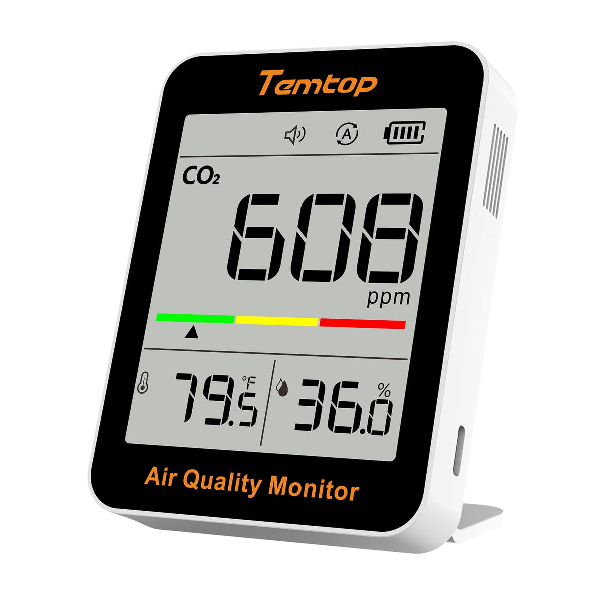 CO2 Monitor Indoor Air Quality Meter, Temperature & Humidity