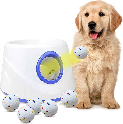 Automatic Ball Launcher for Dogs, 3 Distances 20-45ft, 6 Balls Included