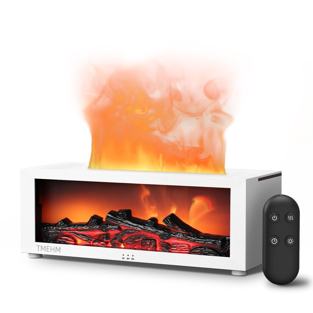 TMEHM Essential Oil Diffuser Humidifier with Fireplace Flame Effect