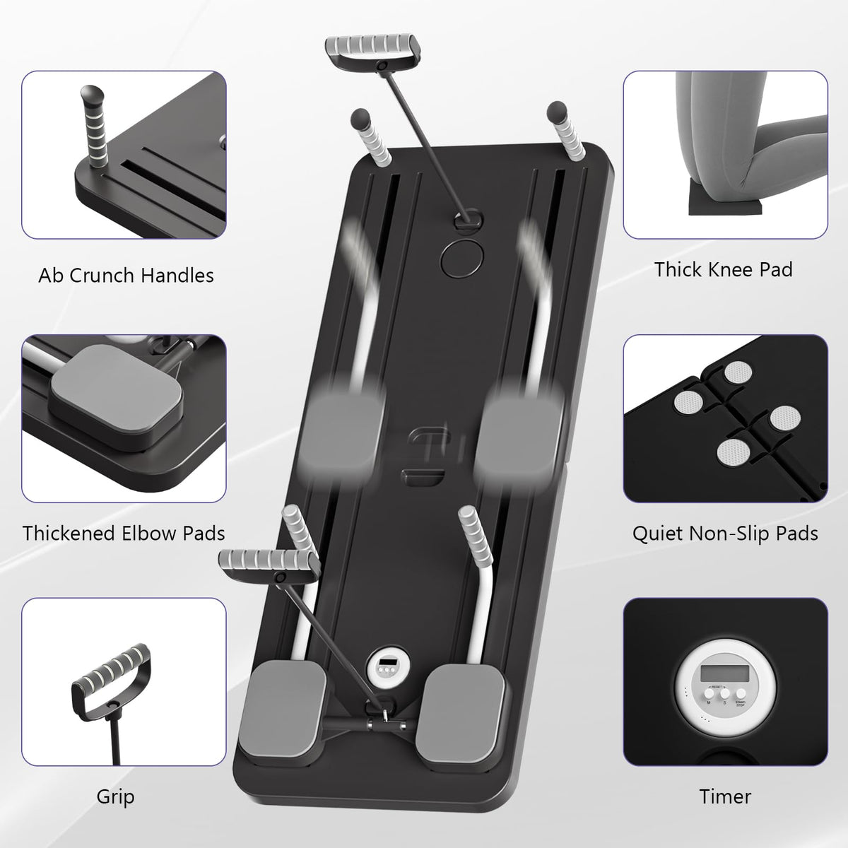 JANUA Pilates Board - Pilates Reformer Set, Multi-Purpose Foldable Pilates Reformer Board for Home, 5 in 1 Pilates Sliding Board