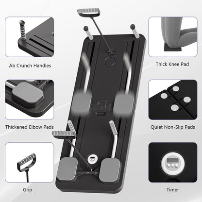 JANUA Pilates Board - Pilates Reformer Set, Multi-Purpose Foldable Pilates Reformer Board for Home, 5 in 1 Pilates Sliding Board