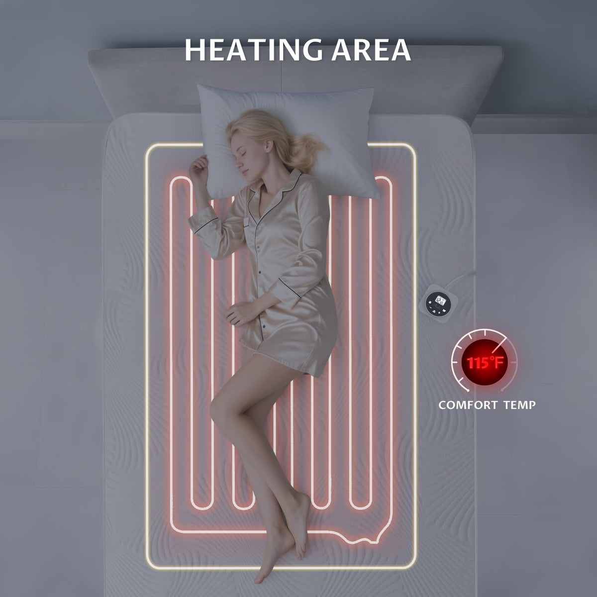 Heated Mattress Pad Queen, 3D Air Fabric, Preheat & Memory for Cold Winter