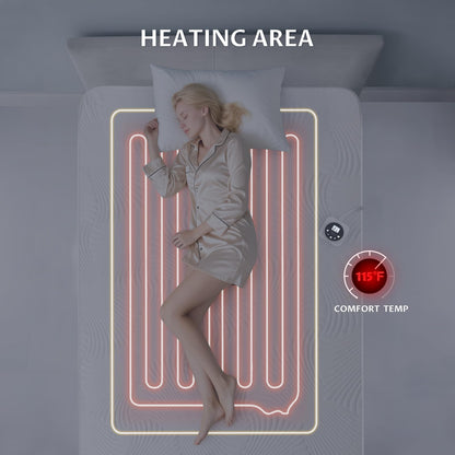 Heated Mattress Pad Queen with Preheat & Memory, 3D Air Fabric