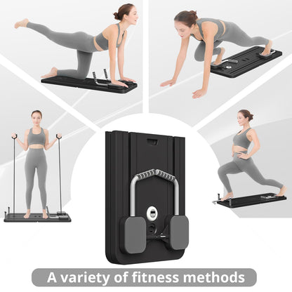 JANUA Pilates Board - Pilates Reformer Set, Multi-Purpose Foldable Pilates Reformer Board for Home, 5 in 1 Pilates Sliding Board