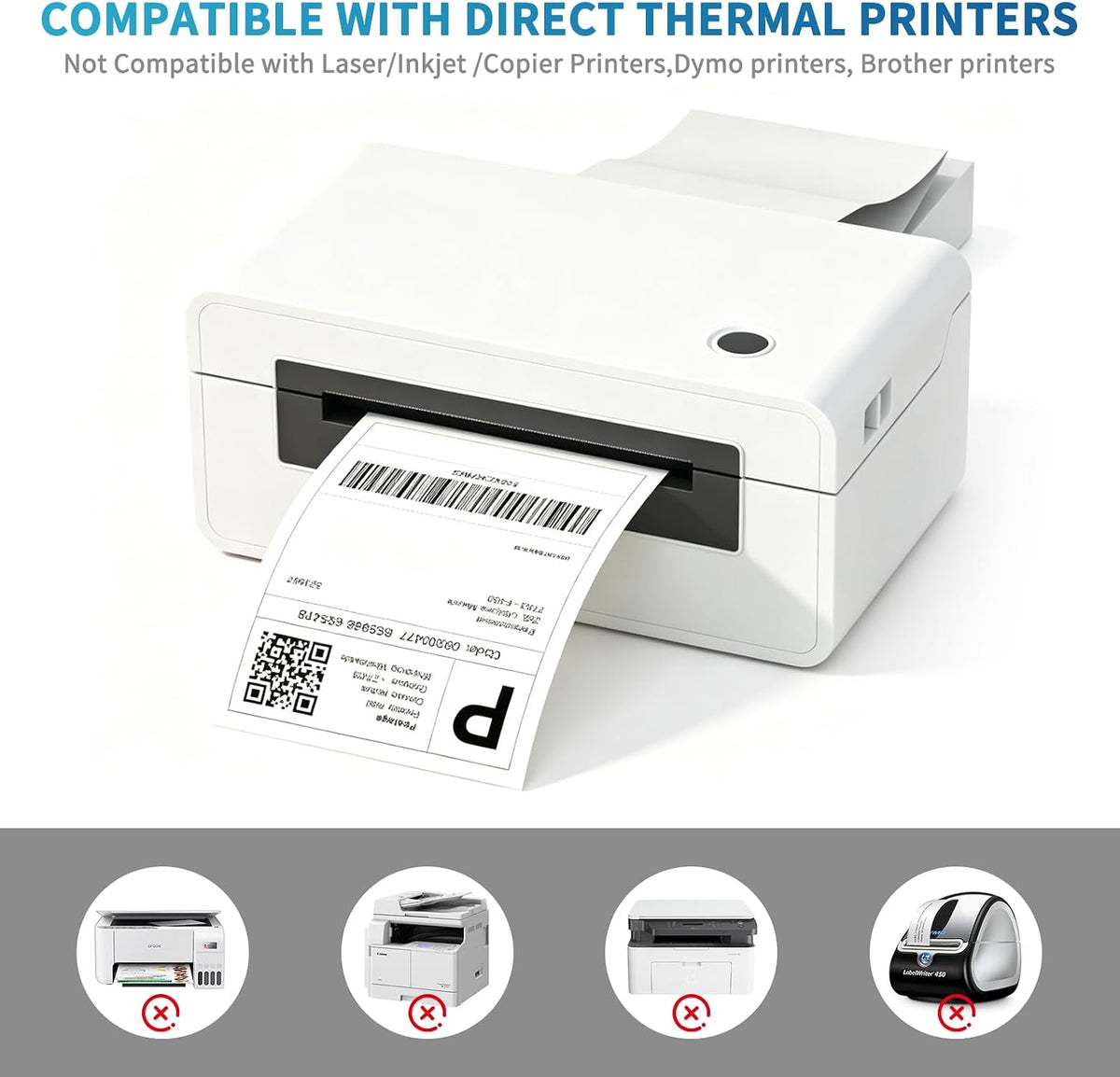 4x6 Thermal Shipping Labels, 500 Fanfold Perforated Labels