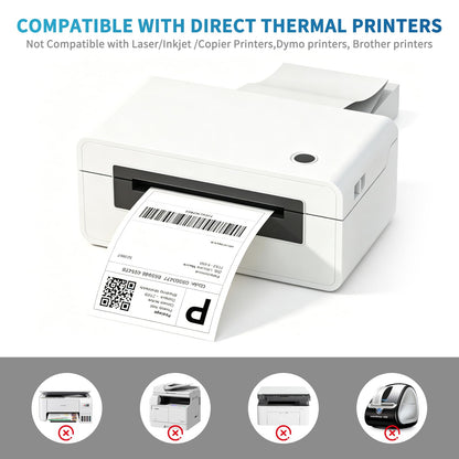 4x6 Thermal Shipping Labels, 500 Fanfold Perforated Labels