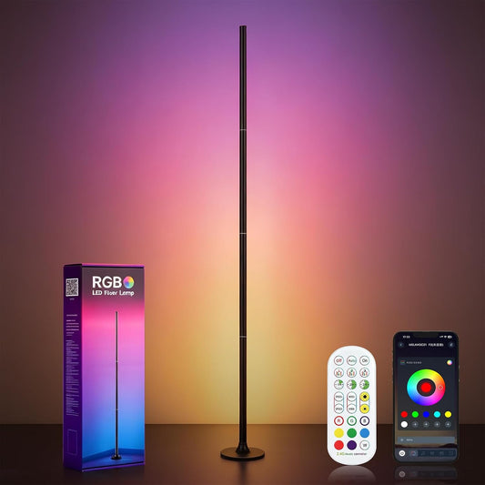 Smart Corner Floor Lamp RGBIC, 63 in Color Changing Standing Lamp