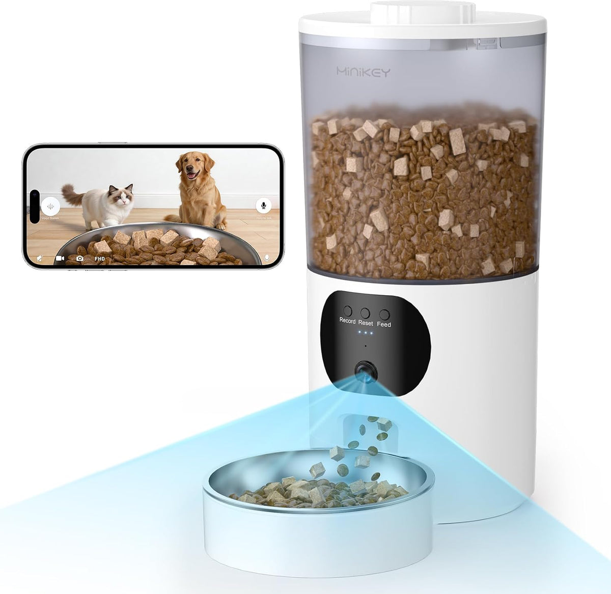 Automatic Cat Feeder with 2K Camera, 6.5L, App Control 5G/2.4G WiFi