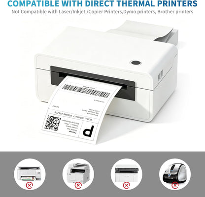 4x6 Thermal Shipping Labels, 500 Fanfold Perforated Labels