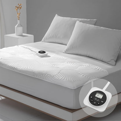 Heated Mattress Pad Queen with Preheat & Memory, 3D Air Fabric