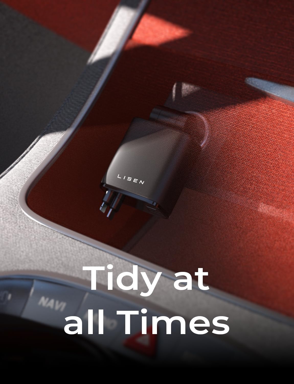 LISEN Retractable Car Charger, 84W Car Charger USB C Fast Charge,4 in 1