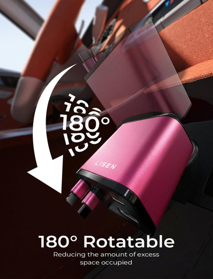 LISEN Retractable Car Charger, 84W Car Charger USB C Fast Charge,4 in 1
