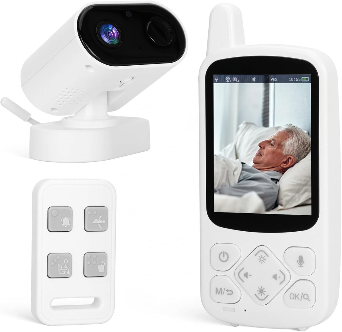 Elderly Monitor with Camera, Two Way Talk & Call Button, No WiFi Needed