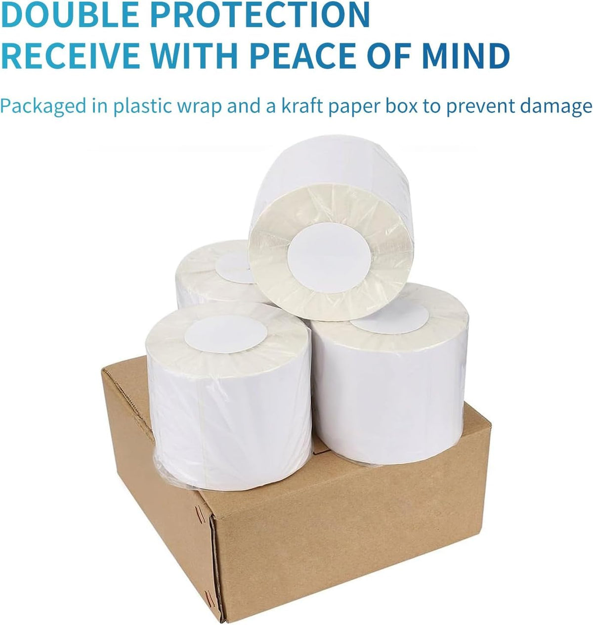 9527 Product Fanfold 4 x 6 Direct Thermal Labels White Perforated Shipping Labels, 500pcs per Stack,1 Stack