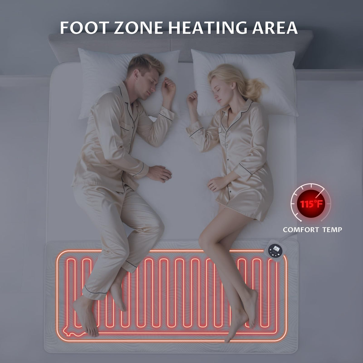 Heated Mattress Pad Queen, 3D Air Fabric, Preheat & Memory for Cold Winter