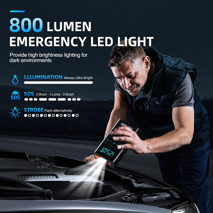 6000A Portable Car Battery Jump Starter with Air Compressor 160PSI