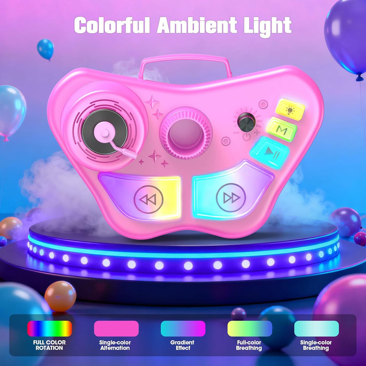 Kids Stand Karaoke Machine Toys for 3 4 5 6 7 8 Year Old Girls Gift, Kid Rechargeable Microphone Toddler Christmas Birthday Gift Singing Toy for Girl Ages 3-5 4-6, Bluetooth Speaker with 2 Mics