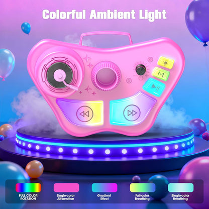 Kids Stand Karaoke Machine Toys for 3 4 5 6 7 8 Year Old Girls Gift, Kid Rechargeable Microphone Toddler Christmas Birthday Gift Singing Toy for Girl Ages 3-5 4-6, Bluetooth Speaker with 2 Mics