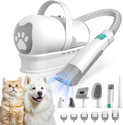Dog Grooming Vacuum Kit with Clipper & Nail Grinder, 6 Tools
