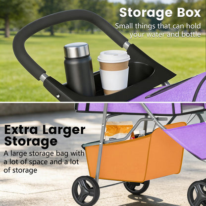 Pet Stroller for Dogs & Cats, 3 Wheel Foldable with Storage Basket
