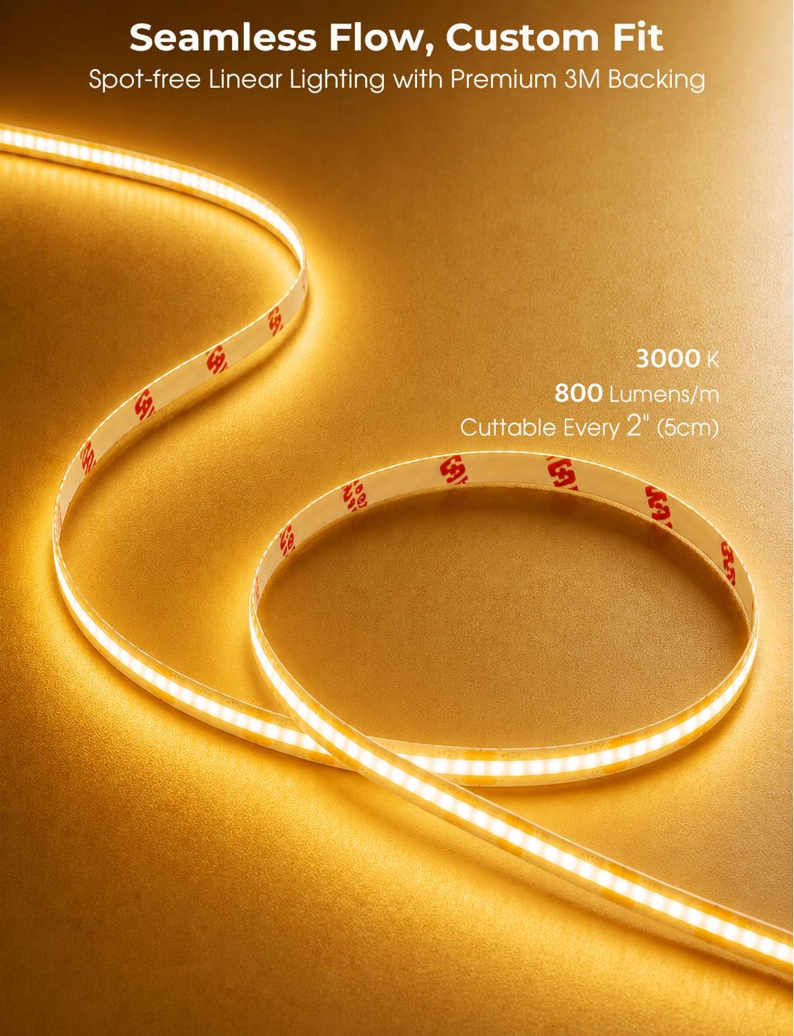 Motion Sensor Under Bed Light, Dual Sensor LED Strip 19.6ft, App Control