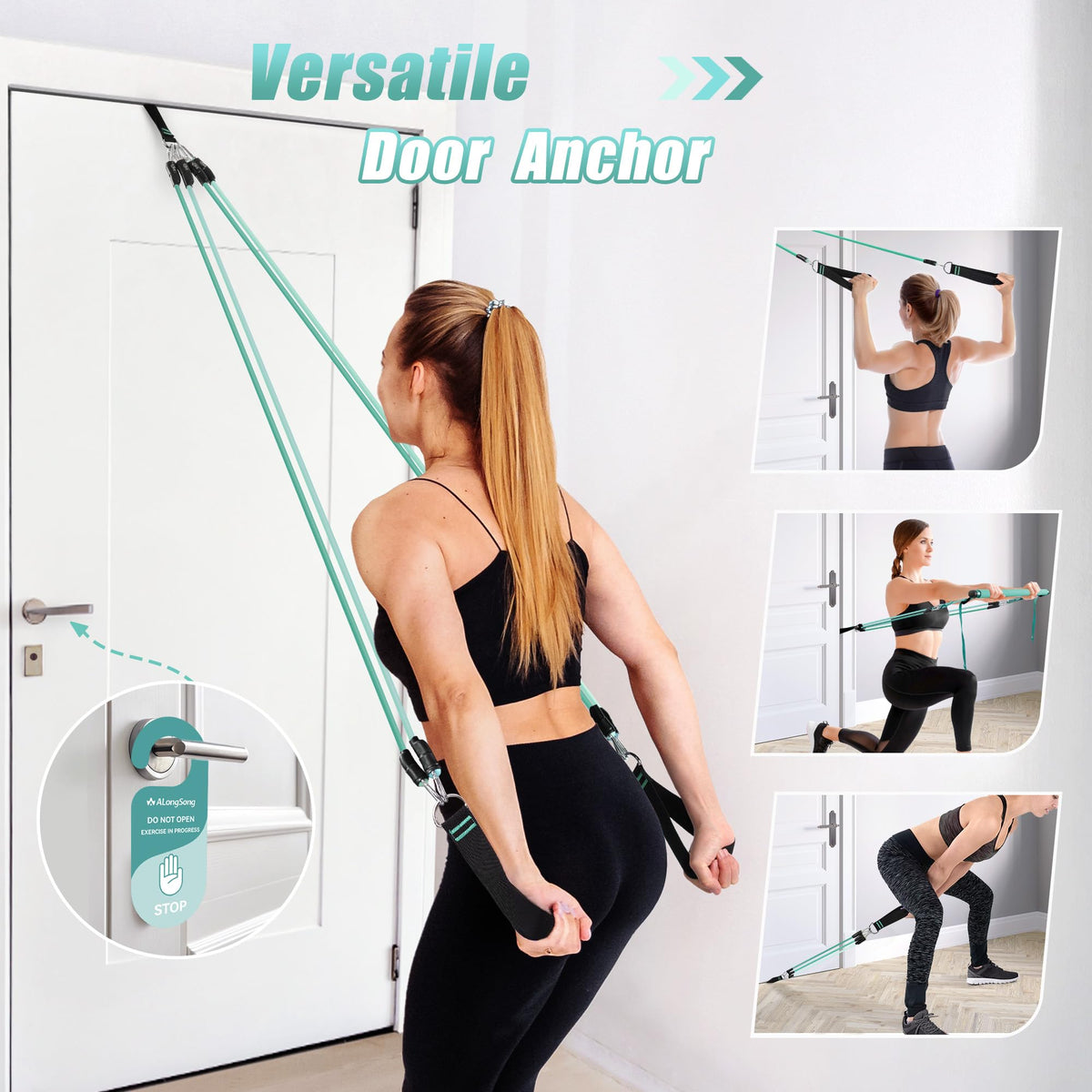 Upgraded Pilates Bar Kit with Resistance Bands Natural Latex for Women & Men, Heavy-Duty Stainless Steel Multifunctional Yoga Pilates Stick for Home Gym Exercise Fitness Equipment Full-Body Workouts