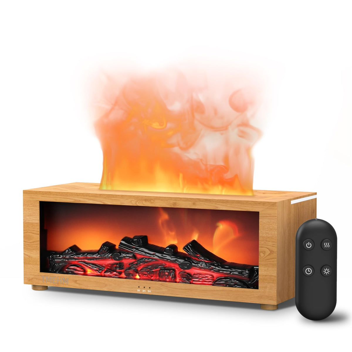 TMEHM Essential Oil Diffuser Humidifier with Fireplace Flame Effect